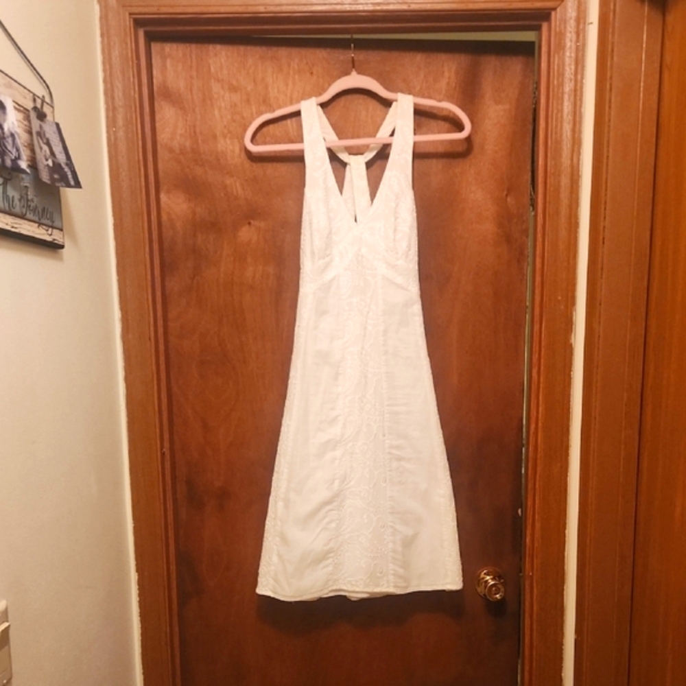 Tibi White Lace Halter Dress Size 4